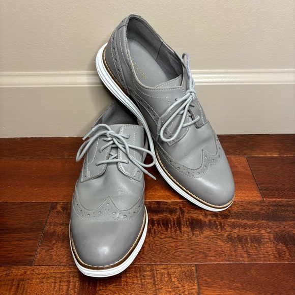 Cole Haan sz 7B Grand OS Wingtip Oxford Shoes Gray - Picture 1 of 8